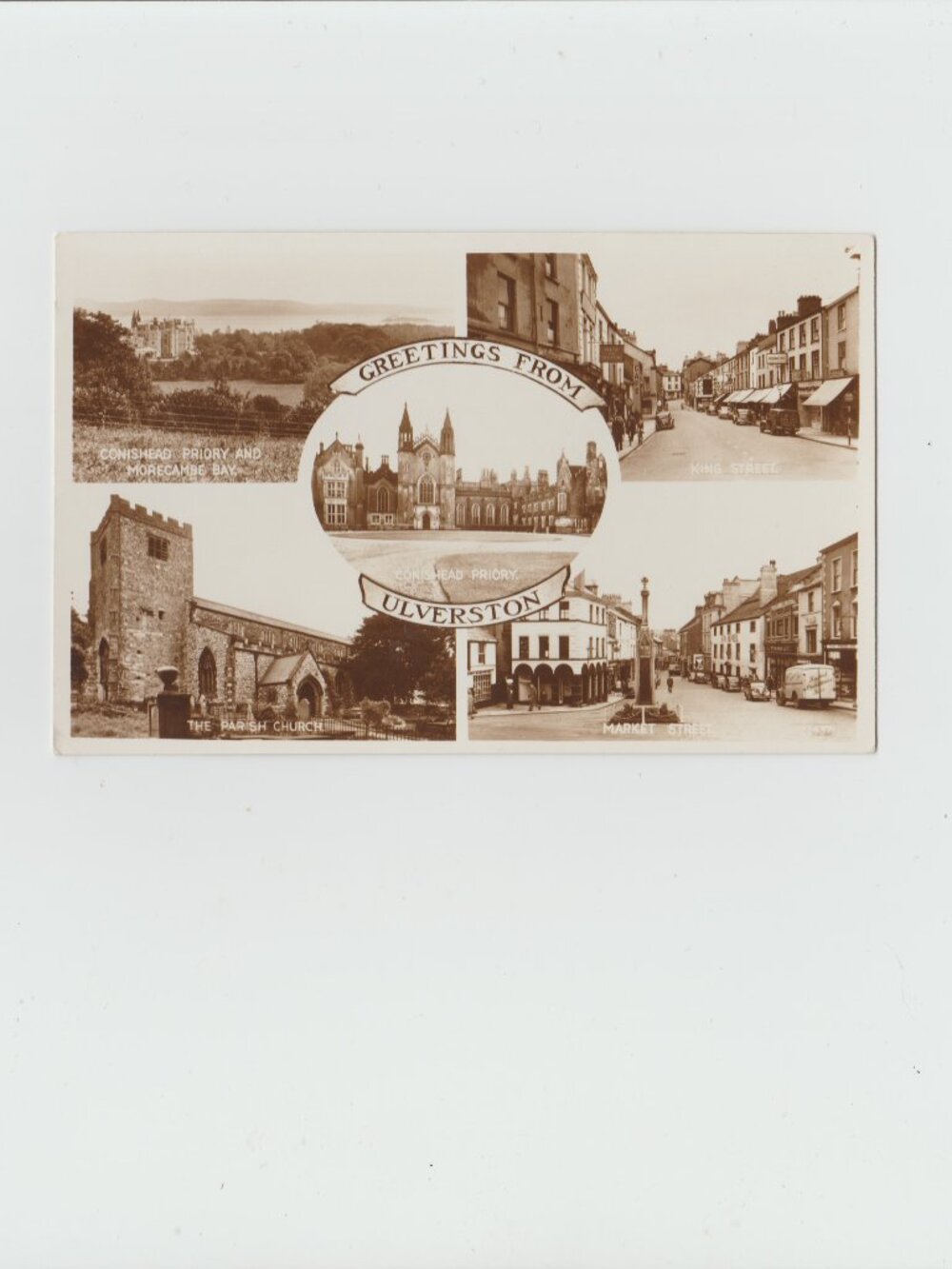 Greetings From Ulverston Vintage  Real Photo Mulitview Postcard